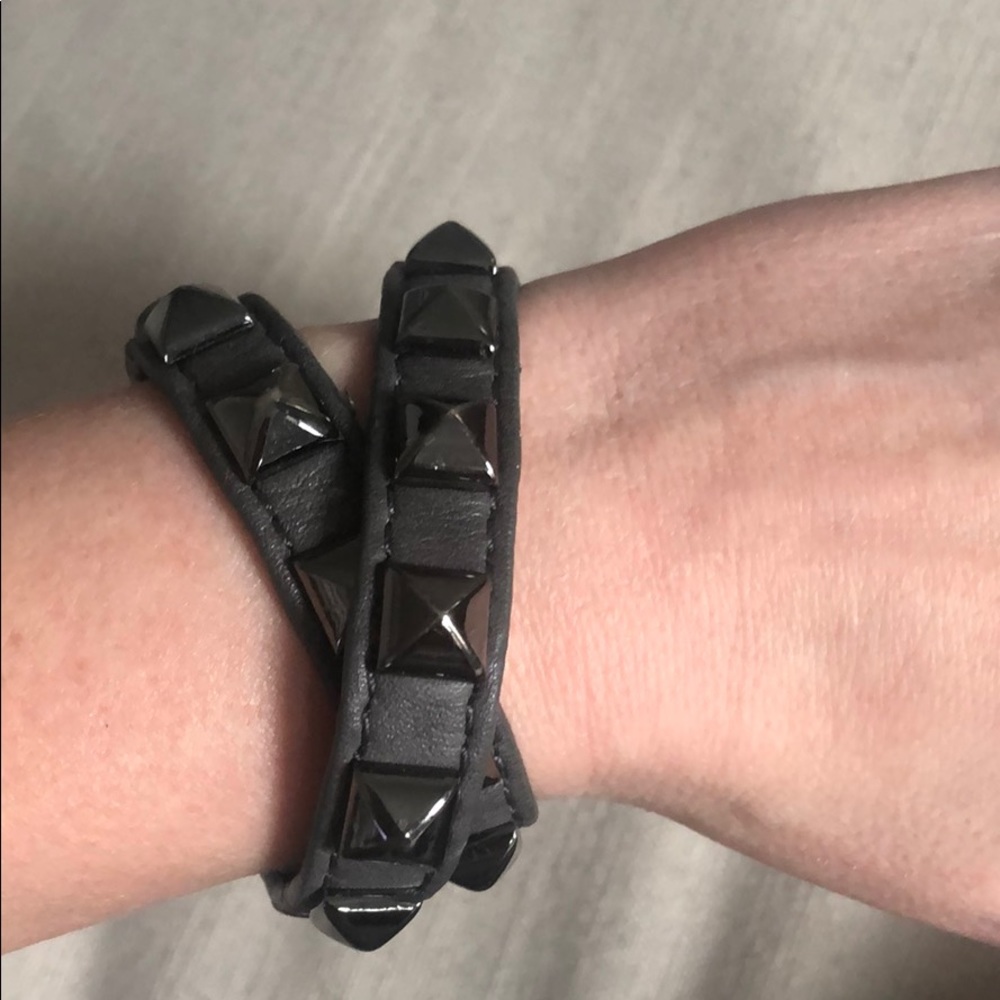 Rebecca Minkoff gray studded wrap bracelet